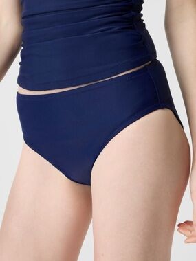 J. Crew Factory Women's Mid-rise bikini bottom Antique Navy Neutral Size Small